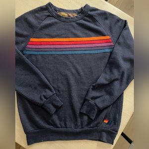 Navy blue aviator nation, striped sweatshirt